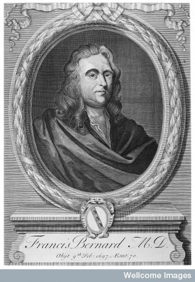 Francis Bernard (1607-1697), medical doctor. Credit: Wellcome Library, London.